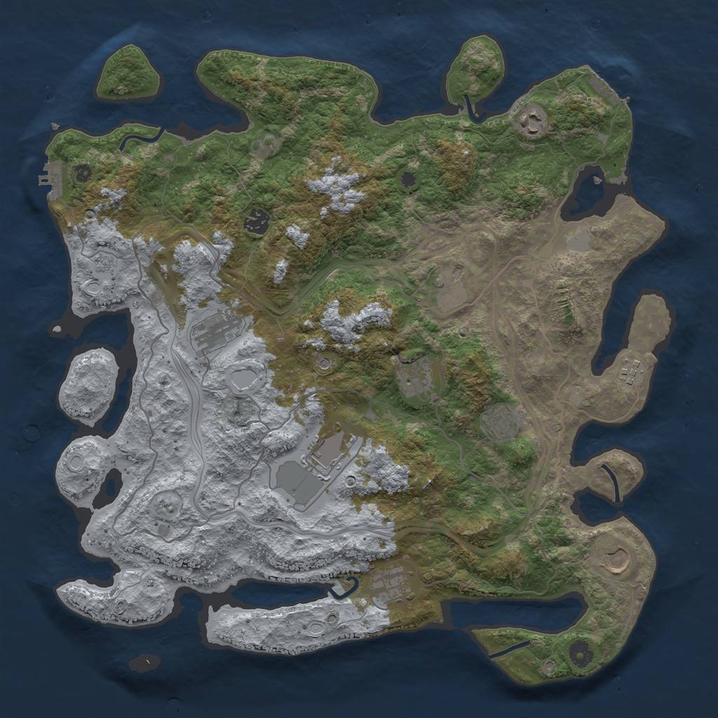 Rust Map: Procedural Map, Size: 4250, Seed: 57, 19 Monuments