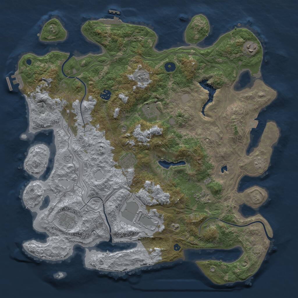 Rust Map: Procedural Map, Size: 4250, Seed: 57, 14 Monuments