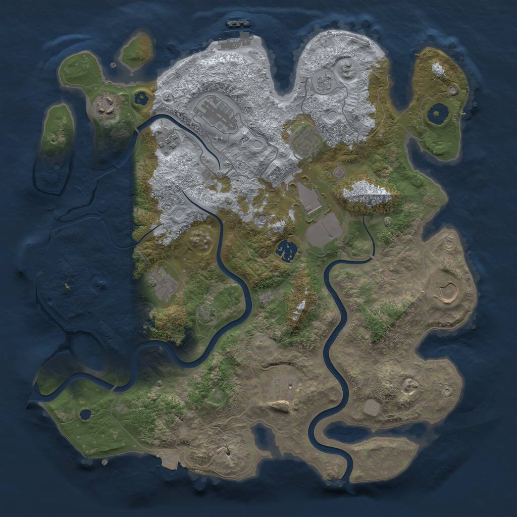 Rust Map: Procedural Map, Size: 3750, Seed: 957944382, 15 Monuments