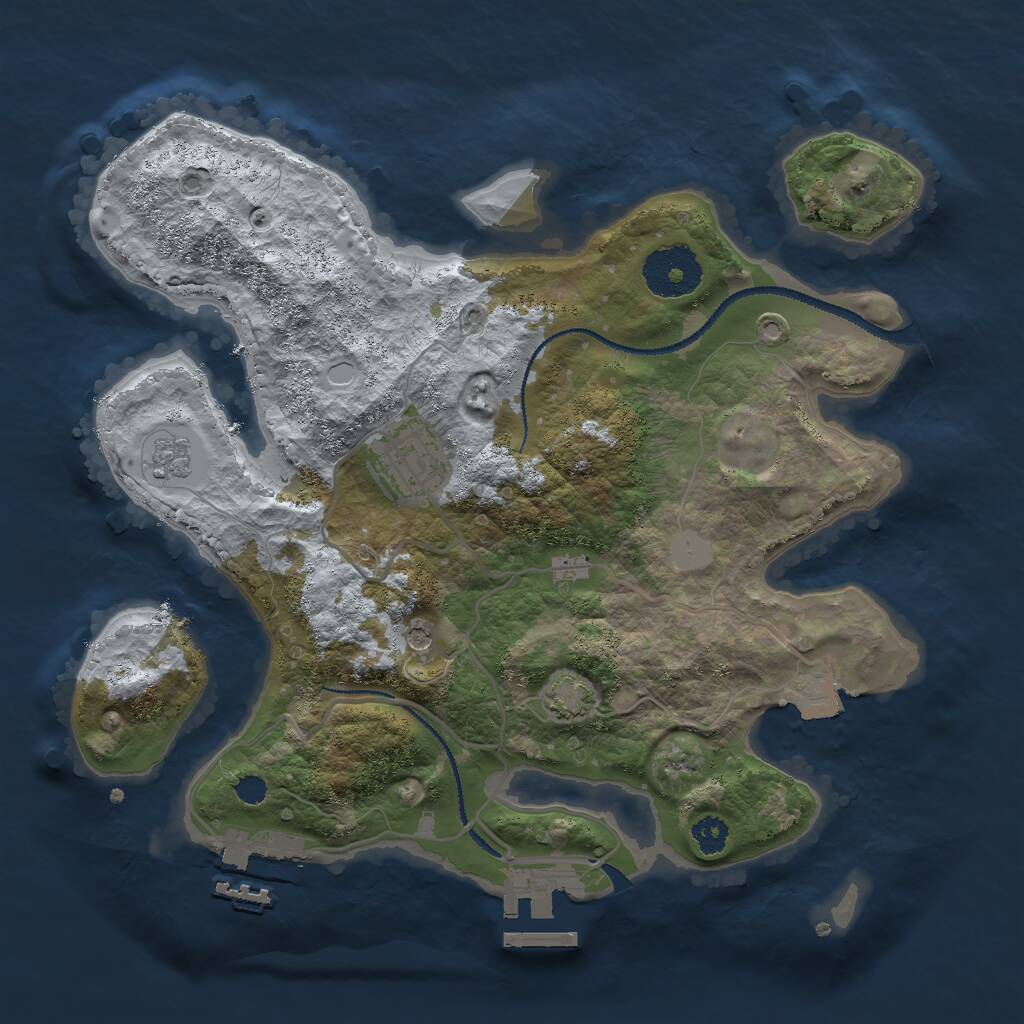 Rust Map: Procedural Map, Size: 2800, Seed: 316404406, 7 Monuments