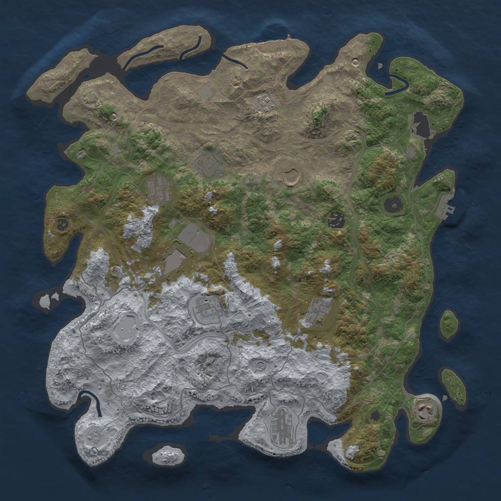 Rust Map: Procedural Map, Size: 4250, Seed: 82699, 18 Monuments