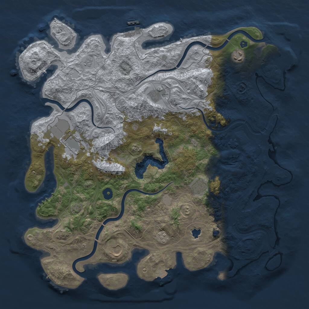 Rust Map: Procedural Map, Size: 4250, Seed: 1712595902, 12 Monuments