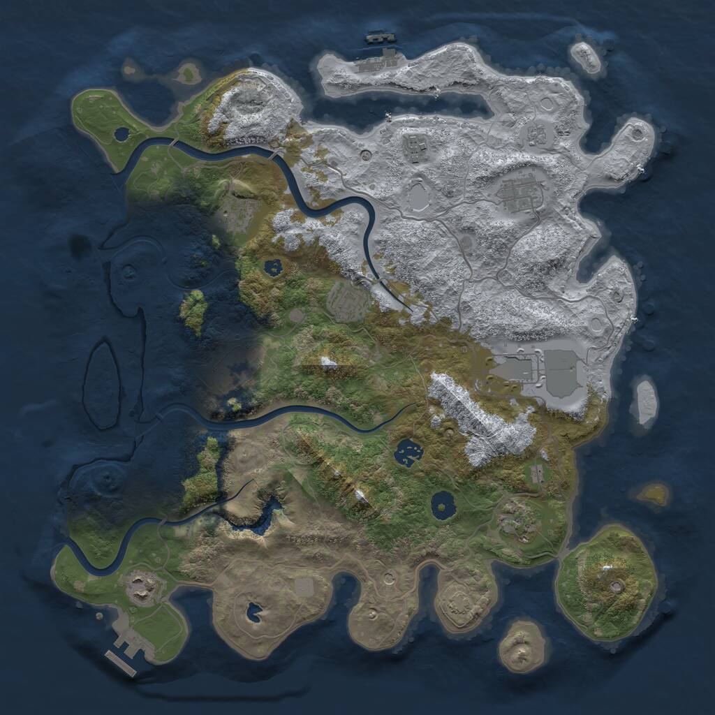 Rust Map: Procedural Map, Size: 4000, Seed: 365379, 15 Monuments