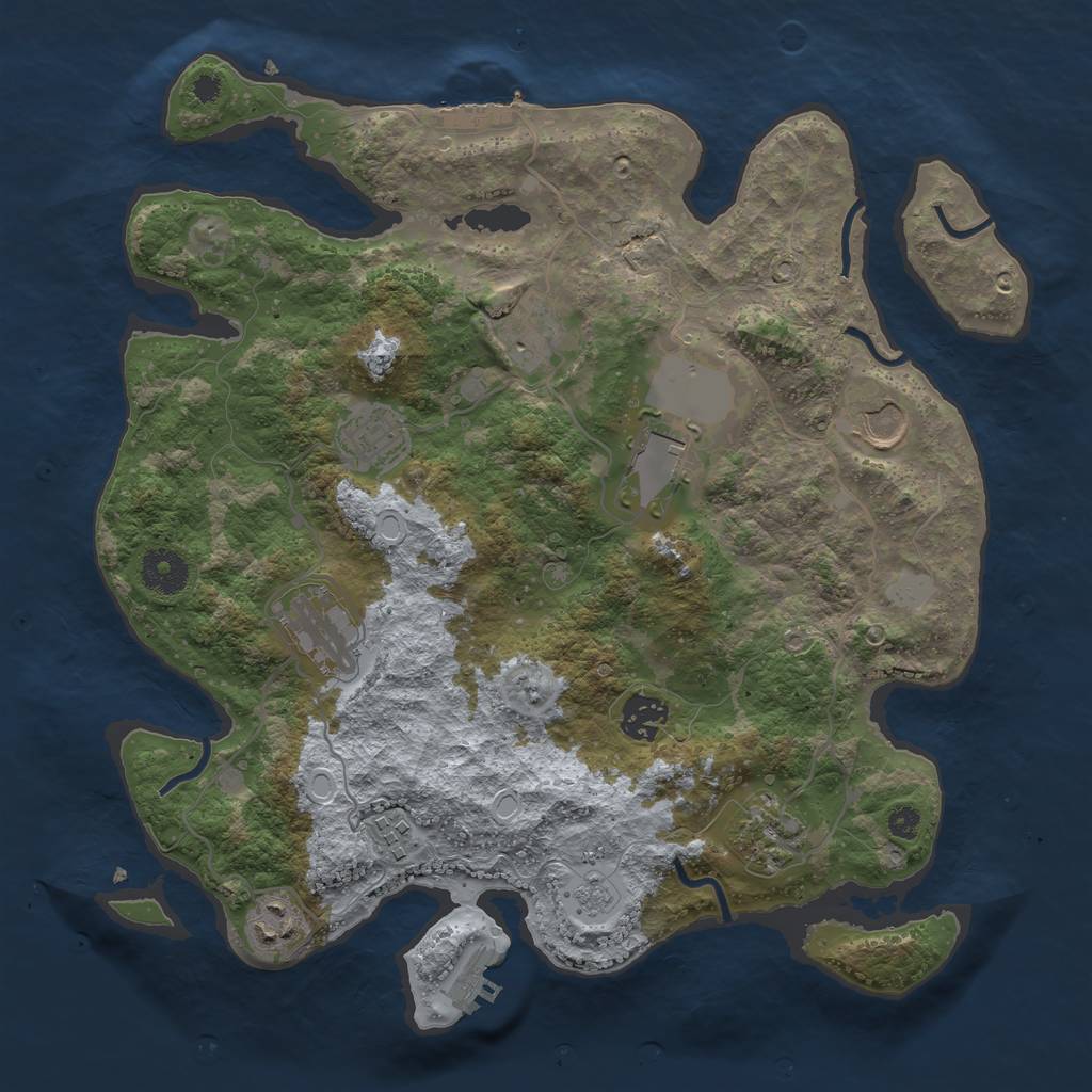 Rust Map: Procedural Map, Size: 3500, Seed: 8765432, 15 Monuments