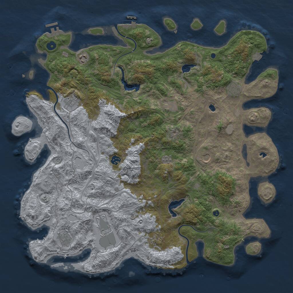 Rust Map: Procedural Map, Size: 4800, Seed: 1973584, 16 Monuments