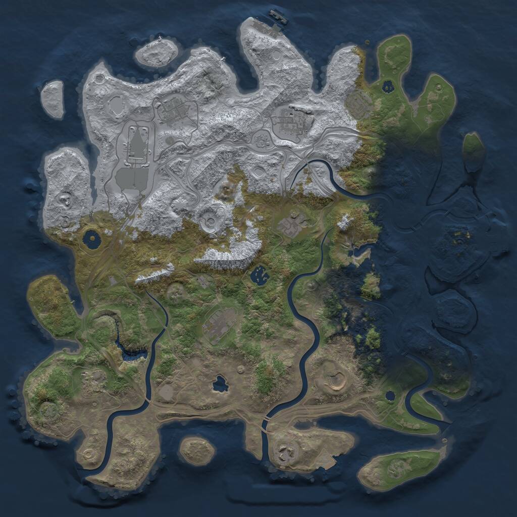 Rust Map: Procedural Map, Size: 4250, Seed: 1035267318, 17 Monuments