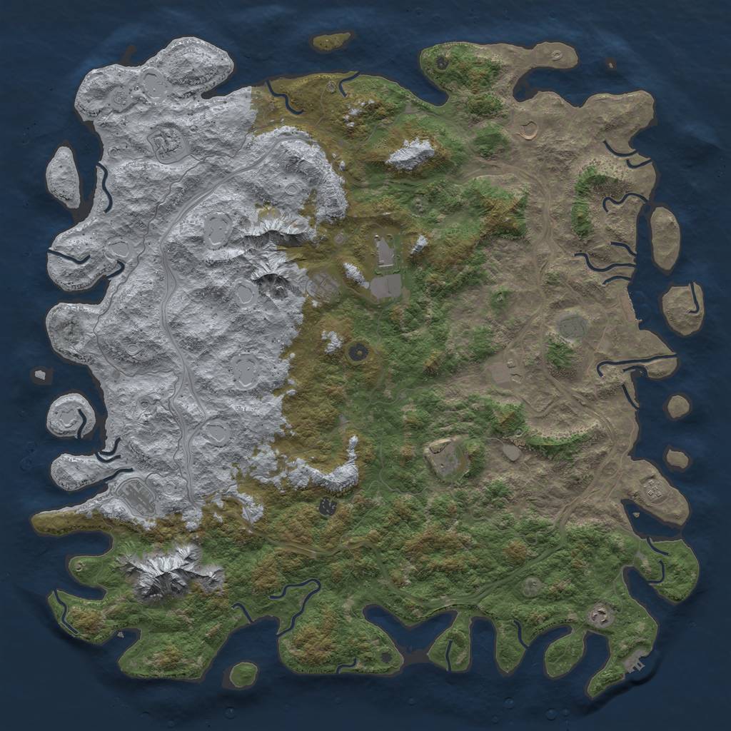 Rust Map: Procedural Map, Size: 6000, Seed: 695075, 18 Monuments