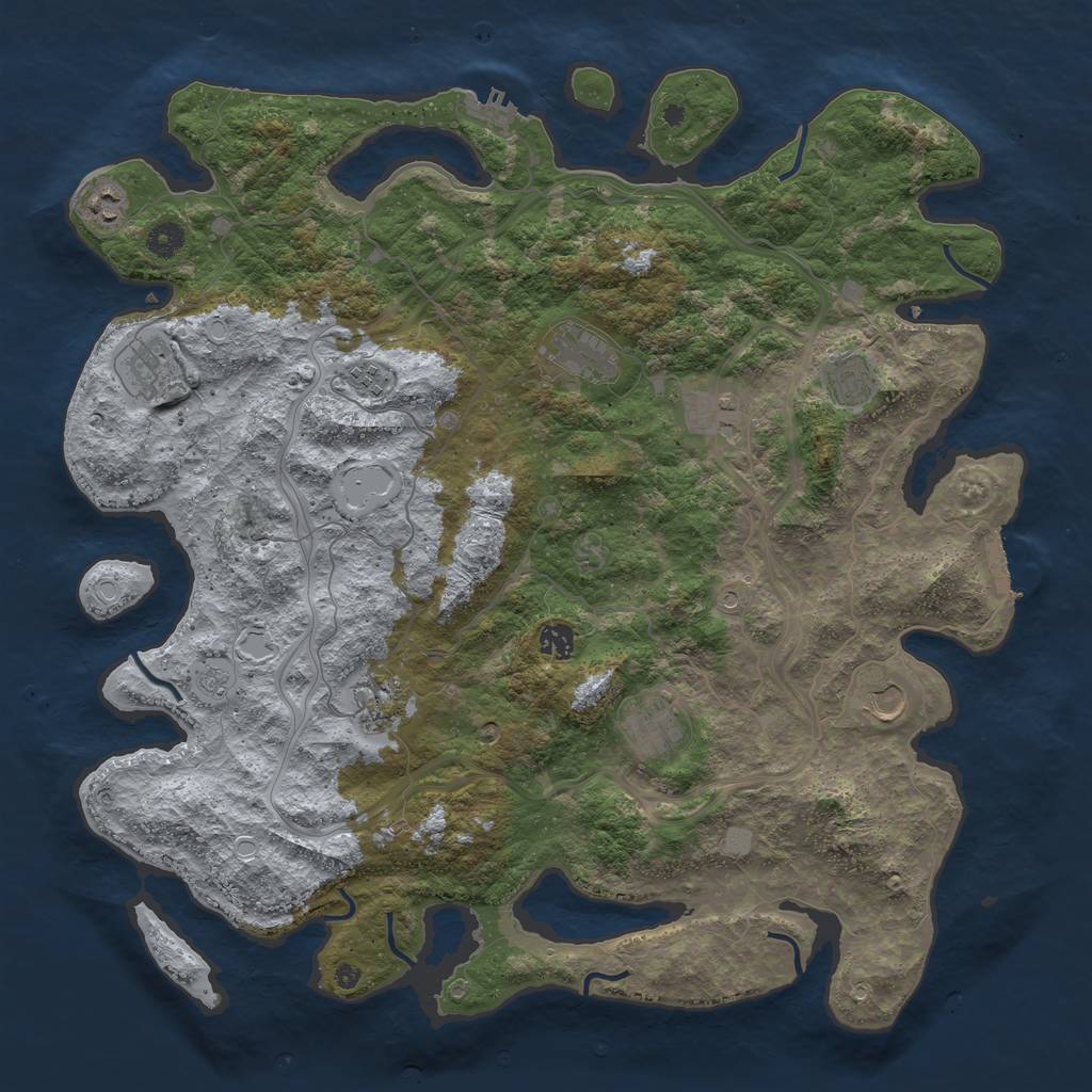 Rust Map: Procedural Map, Size: 4500, Seed: 2335, 17 Monuments