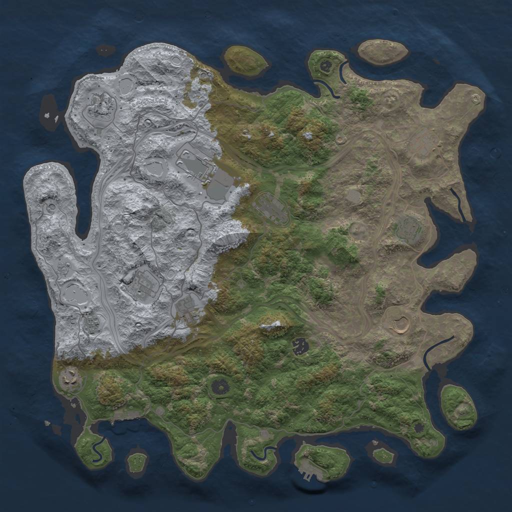 Rust Map: Procedural Map, Size: 4500, Seed: 1920, 18 Monuments