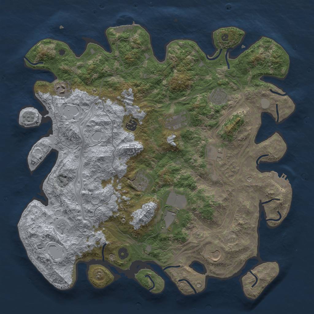 Rust Map: Procedural Map, Size: 4250, Seed: 6098222, 16 Monuments