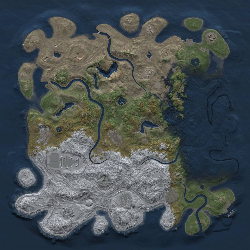 Rust Map: Procedural Map, Size: 4500, Seed: 934454675, 17 Monuments