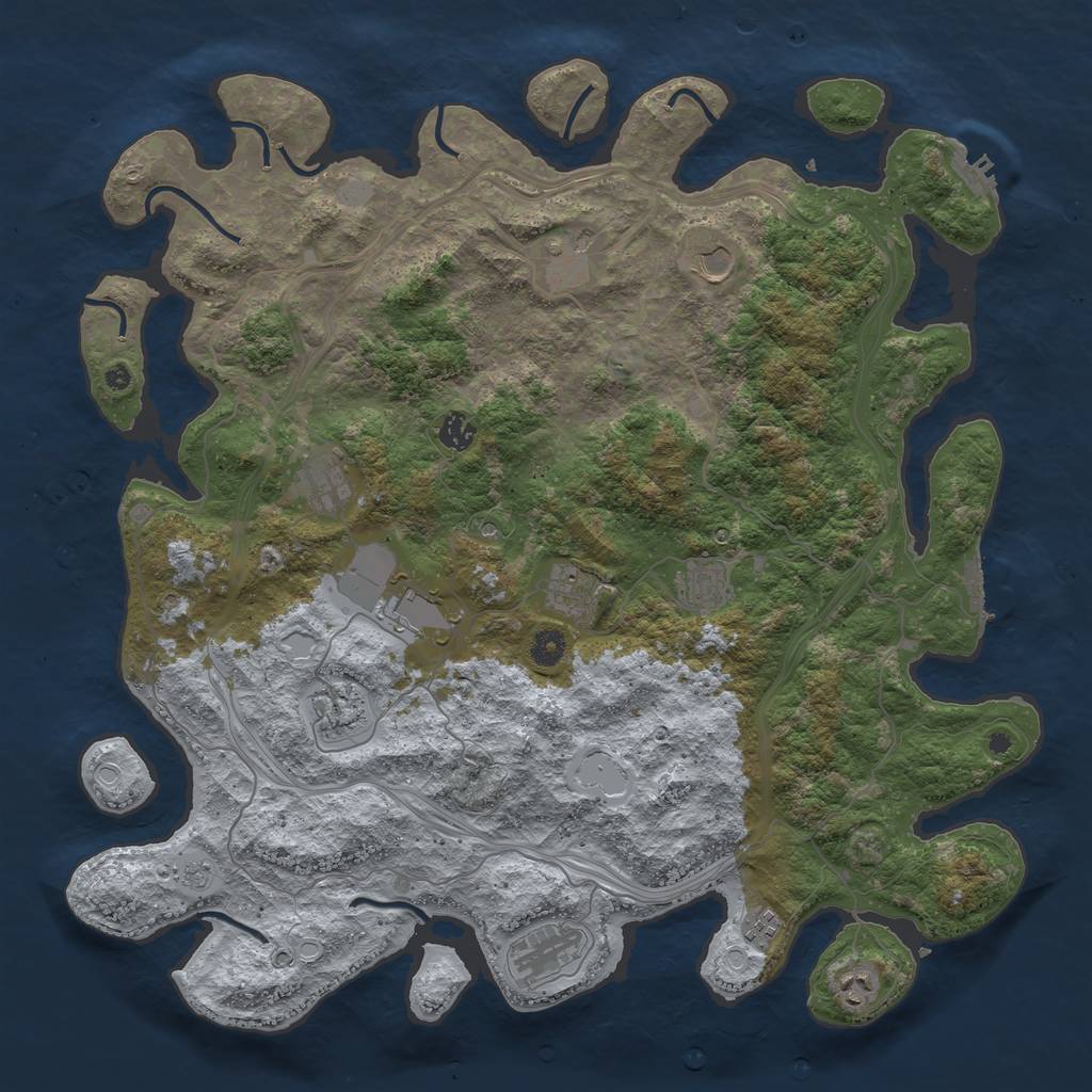 Rust Map: Procedural Map, Size: 4500, Seed: 934454675, 18 Monuments