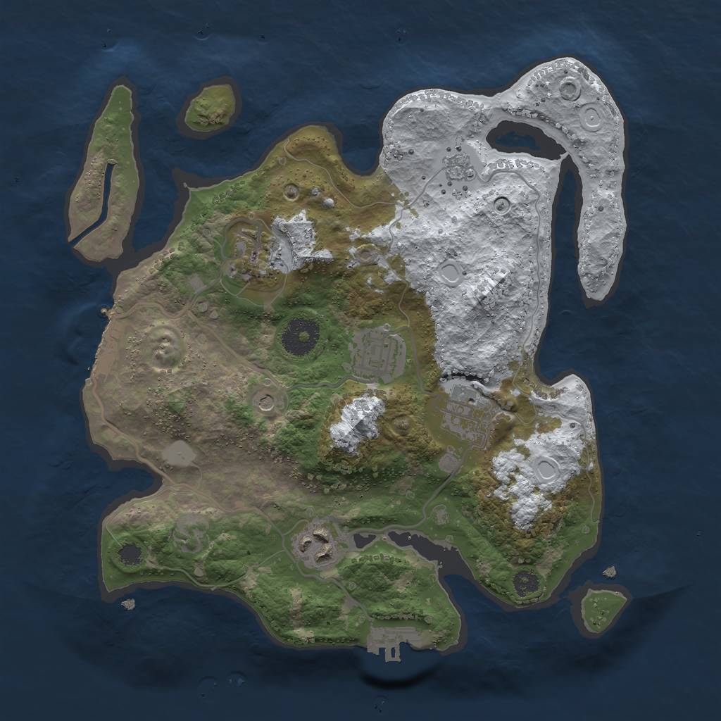 Rust Map: Procedural Map, Size: 2900, Seed: 7576321, 13 Monuments