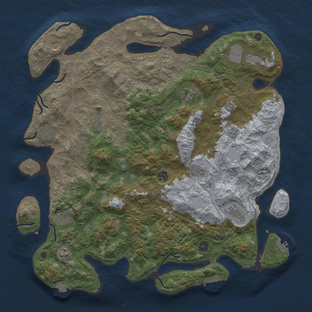 Rust Map: Procedural Map, Size: 4500, Seed: 94094872, 19 Monuments