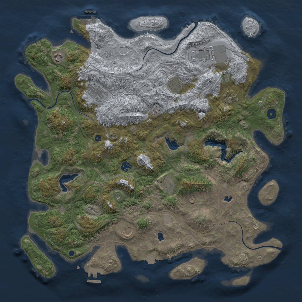 Rust Map: Procedural Map, Size: 4500, Seed: 304767987, 15 Monuments