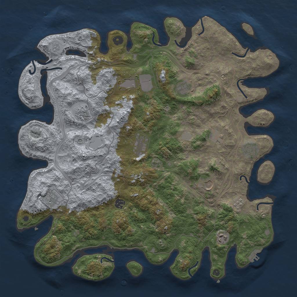 Rust Map: Procedural Map, Size: 4500, Seed: 1228, 17 Monuments