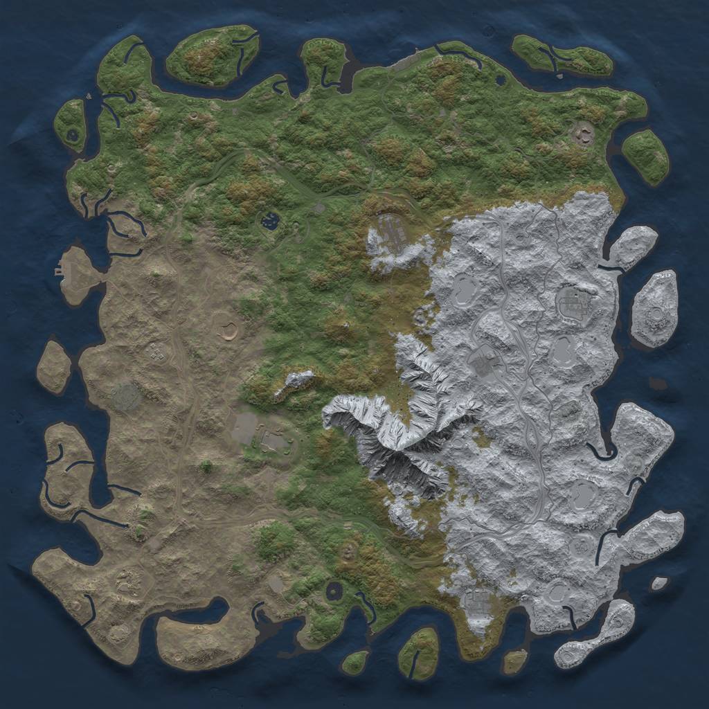 Rust Map: Procedural Map, Size: 6000, Seed: 111895, 19 Monuments