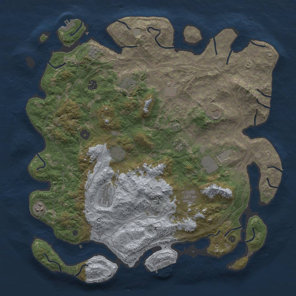 Rust Map: Procedural Map, Size: 4500, Seed: 1035251218, 20 Monuments