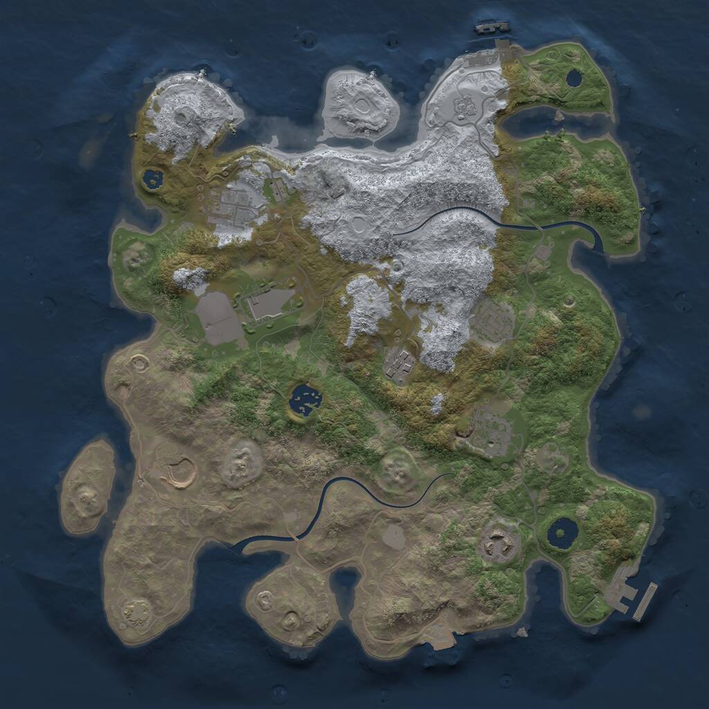 Rust Map: Procedural Map, Size: 3500, Seed: 5052022, 13 Monuments
