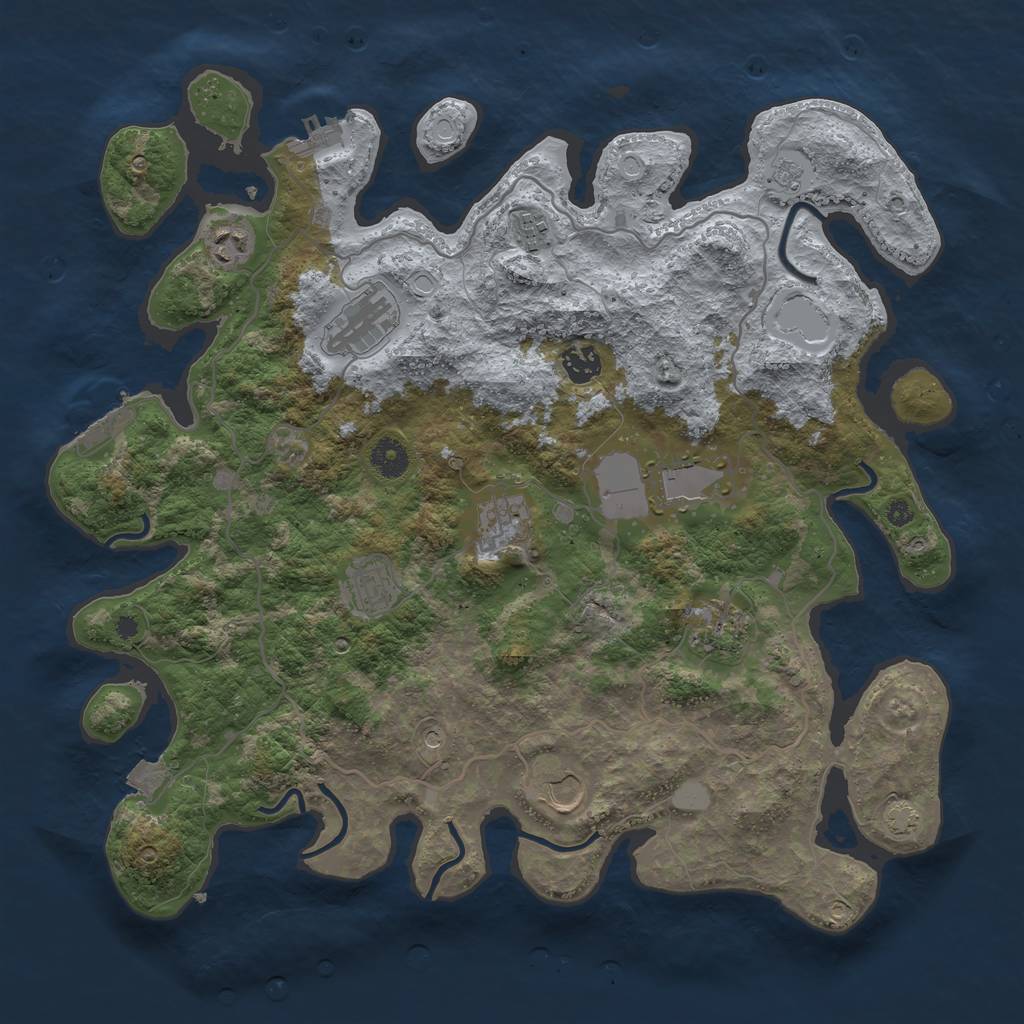 Rust Map: Procedural Map, Size: 4000, Seed: 1116552022, 17 Monuments