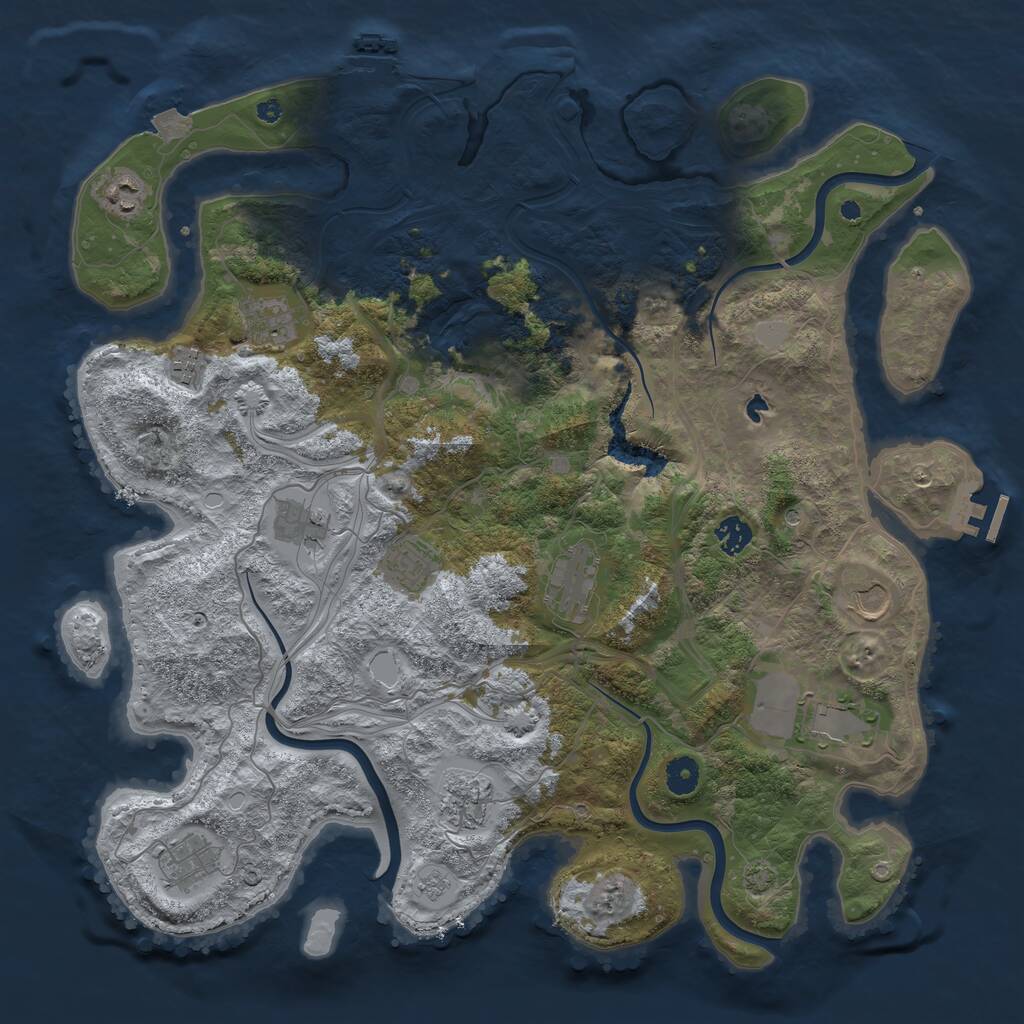 Rust Map: Procedural Map, Size: 4250, Seed: 1760171143, 17 Monuments