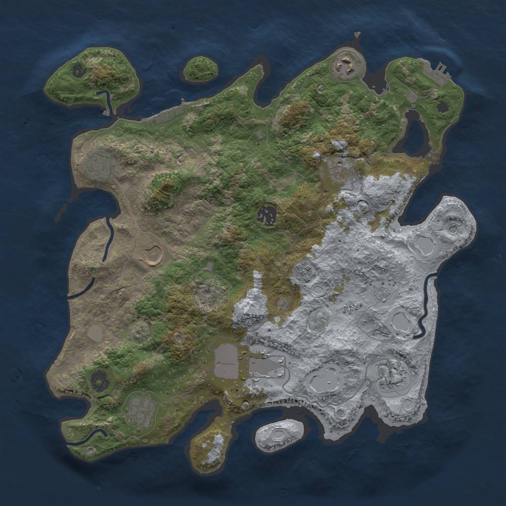 Rust Map: Procedural Map, Size: 3750, Seed: 1576794936, 16 Monuments