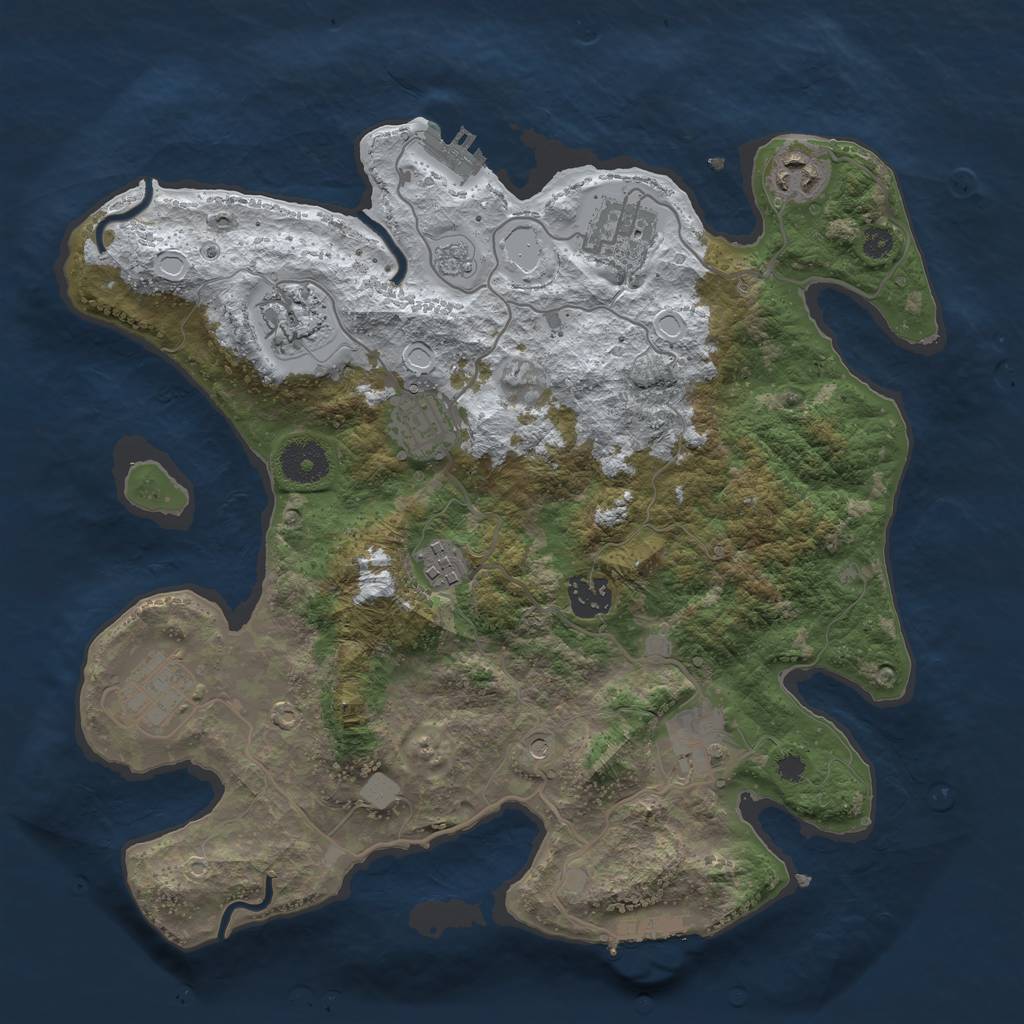 Rust Map: Procedural Map, Size: 3400, Seed: 79, 17 Monuments