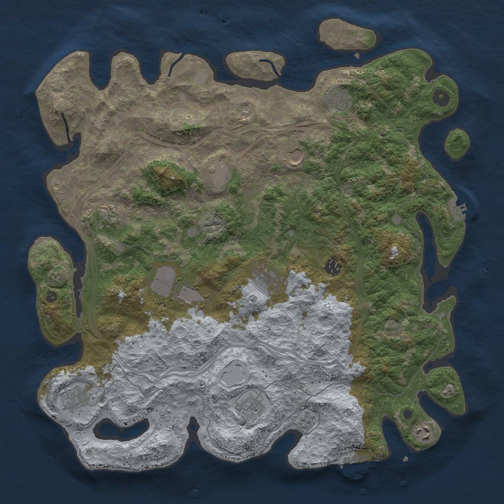 Rust Map: Procedural Map, Size: 4500, Seed: 981222398, 19 Monuments