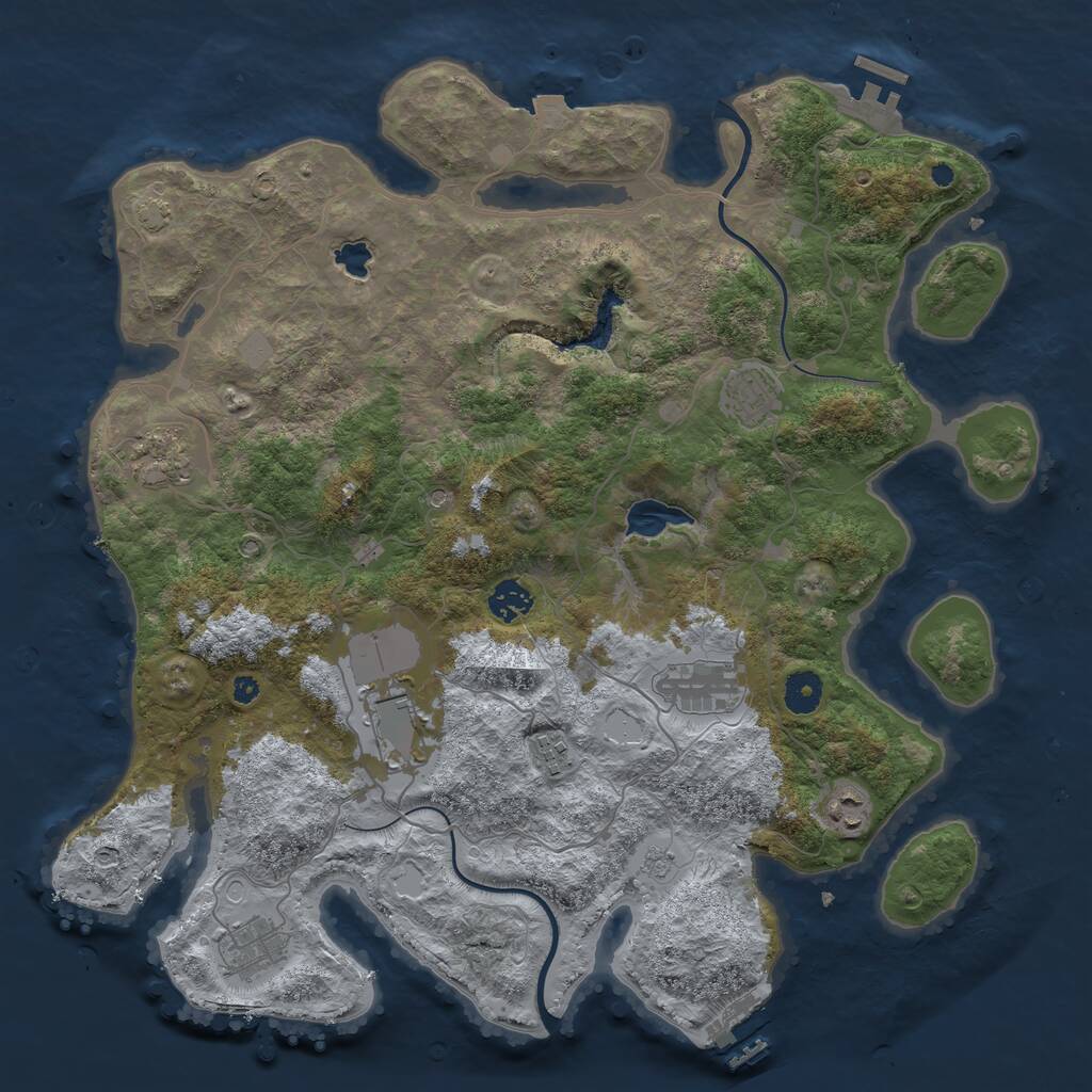 Rust Map: Procedural Map, Size: 4000, Seed: 82520744, 14 Monuments