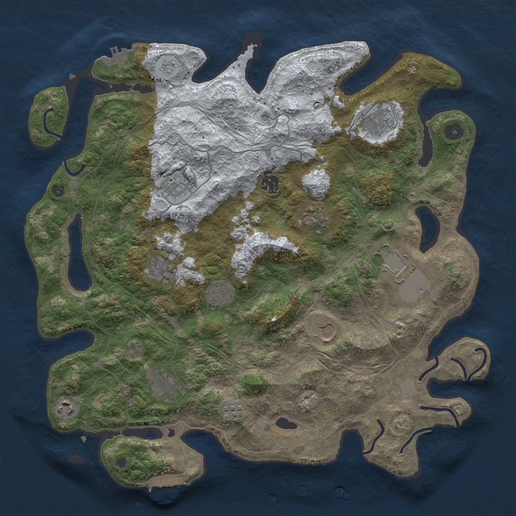 Rust Map: Procedural Map, Size: 4250, Seed: 566427327, 20 Monuments