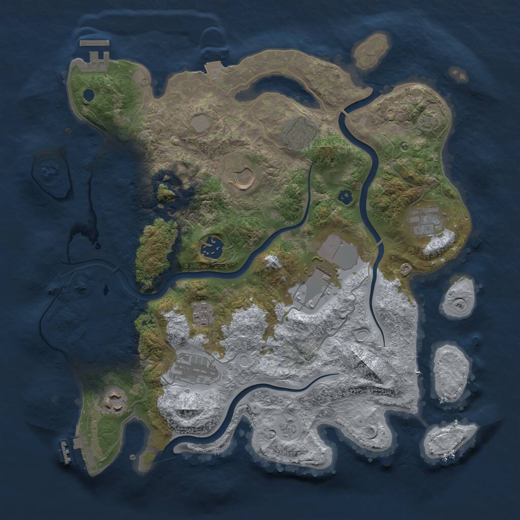 Rust Map: Procedural Map, Size: 3560, Seed: 5534031, 14 Monuments