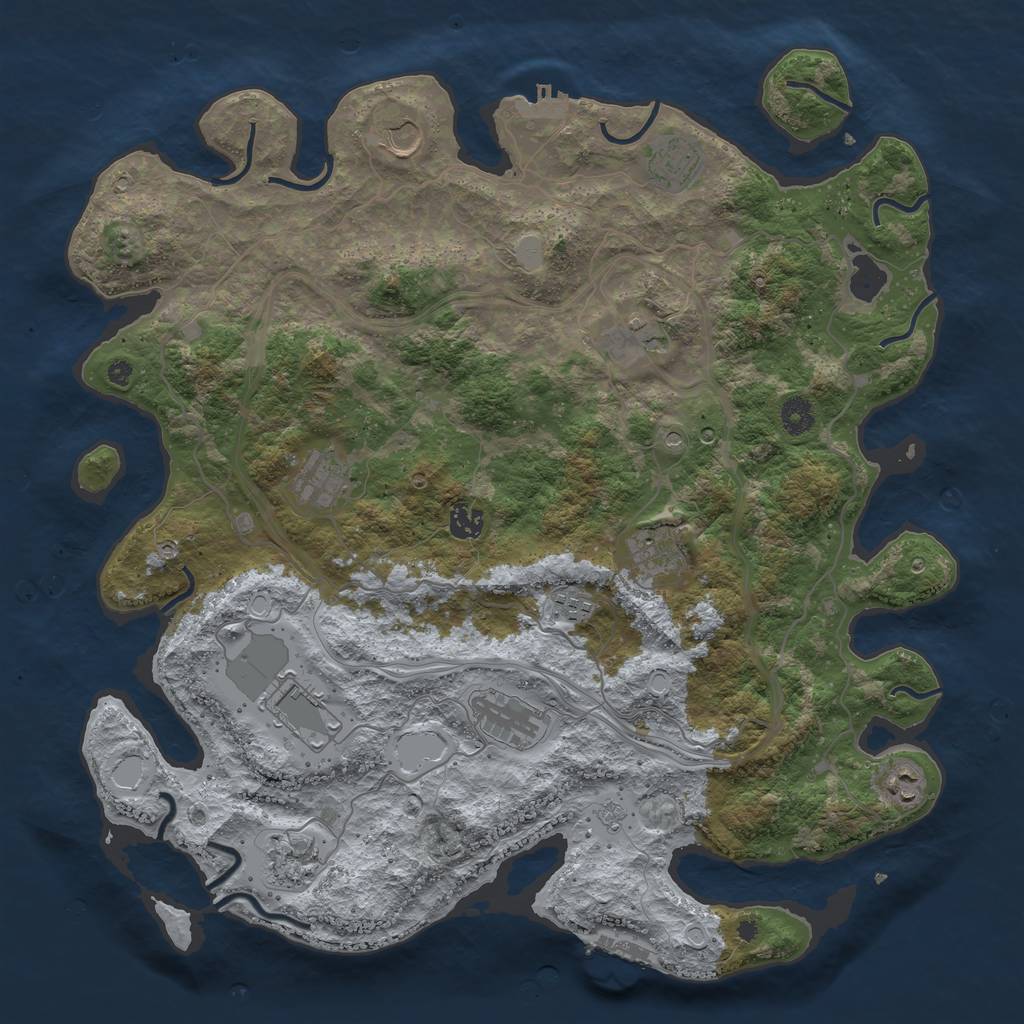 Rust Map: Procedural Map, Size: 4250, Seed: 50522, 18 Monuments