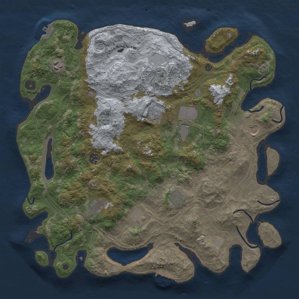 Rust Map: Procedural Map, Size: 4250, Seed: 1255809941, 17 Monuments