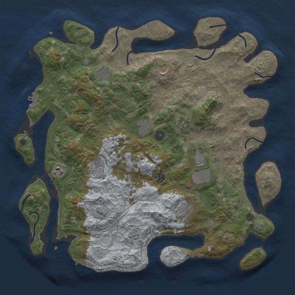 Rust Map: Procedural Map, Size: 4250, Seed: 12423525, 17 Monuments