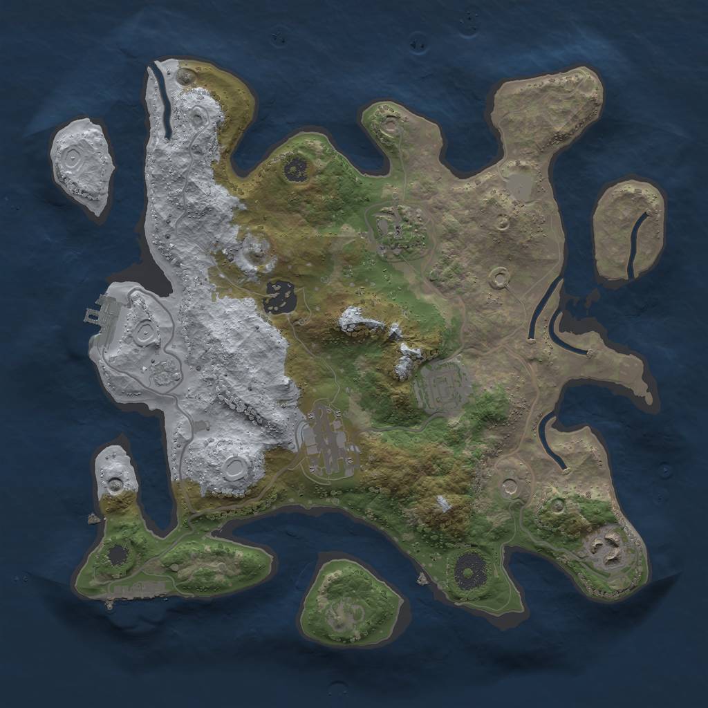 Rust Map: Procedural Map, Size: 3000, Seed: 1612596502, 14 Monuments