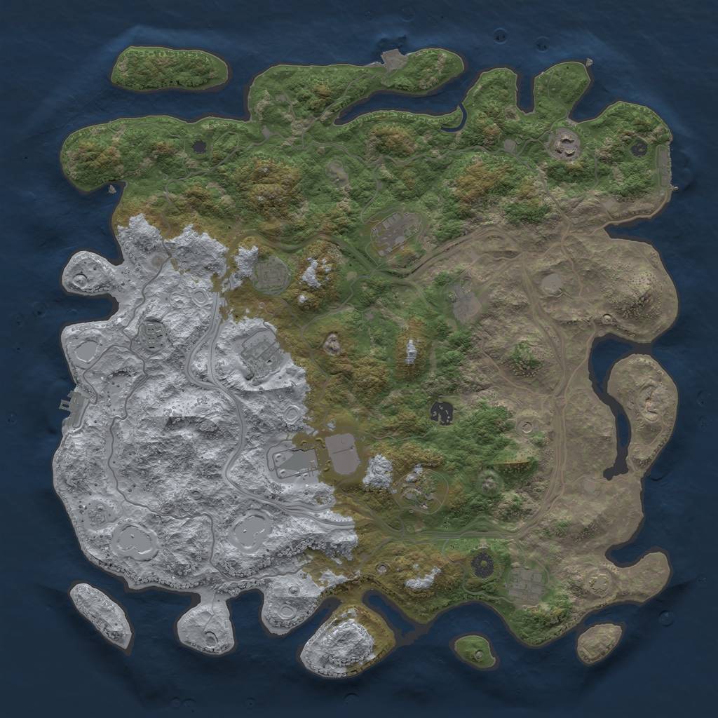 Rust Map: Procedural Map, Size: 4500, Seed: 1824649294, 18 Monuments