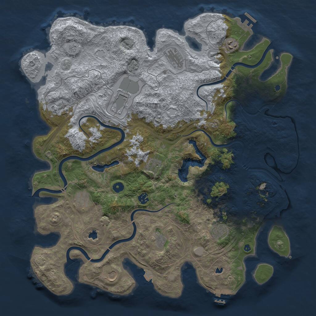 Rust Map: Procedural Map, Size: 4500, Seed: 22622, 17 Monuments