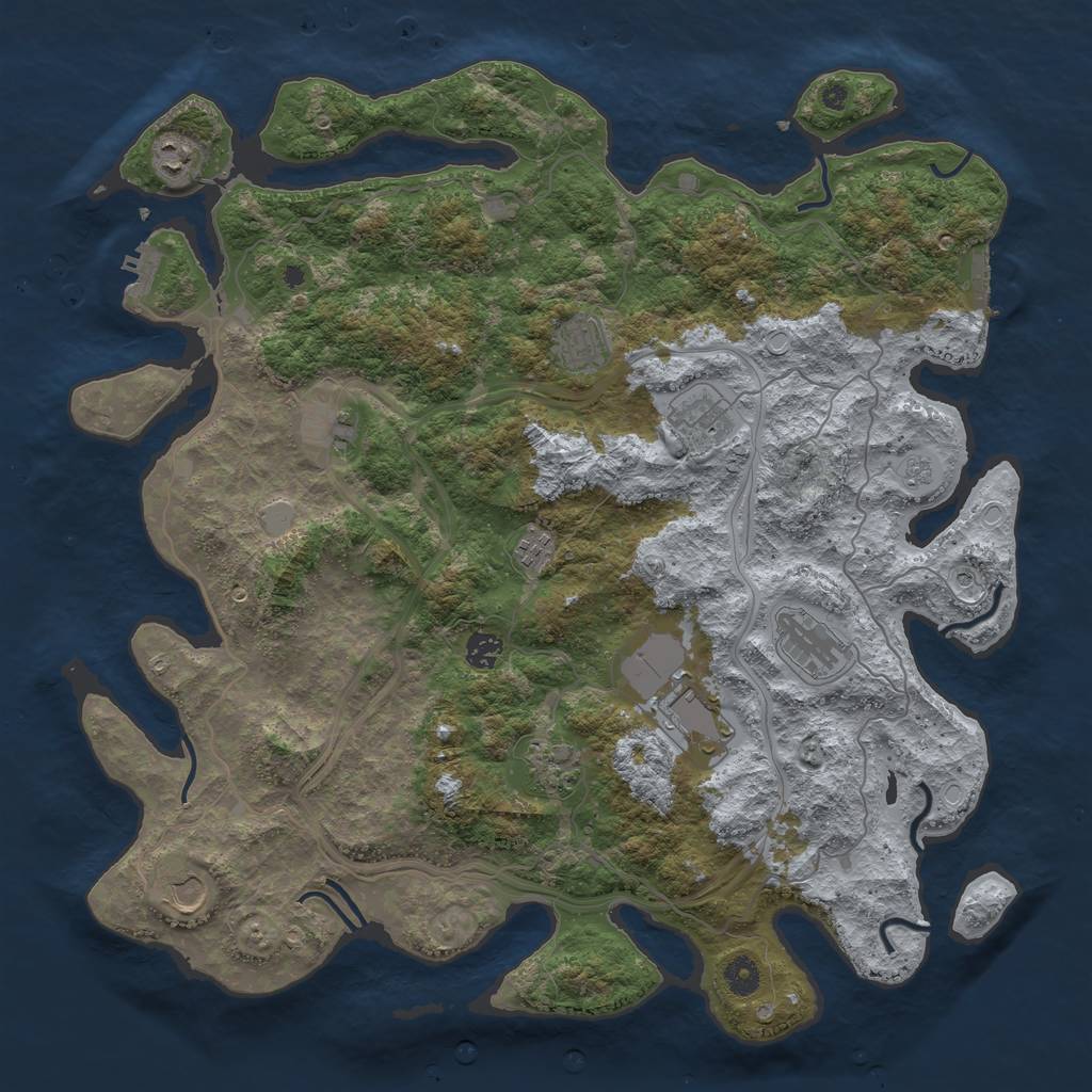 Rust Map: Procedural Map, Size: 4400, Seed: 1798452, 17 Monuments