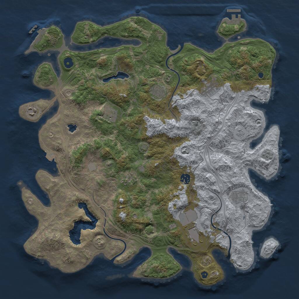 Rust Map: Procedural Map, Size: 4400, Seed: 1798452, 15 Monuments