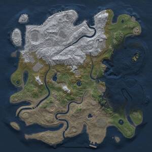 Thumbnail Rust Map: Procedural Map, Size: 4300, Seed: 22, 16 Monuments