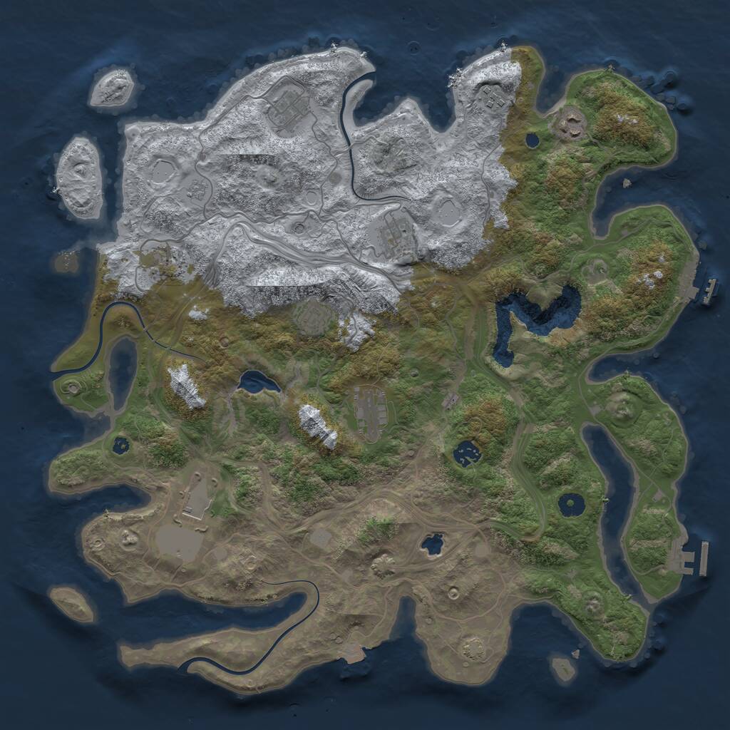 Rust Map: Procedural Map, Size: 4300, Seed: 22, 15 Monuments