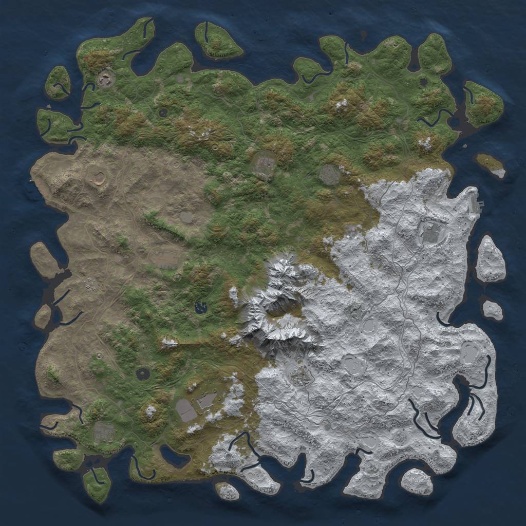 Rust Map: Procedural Map, Size: 6000, Seed: 1759997844, 20 Monuments