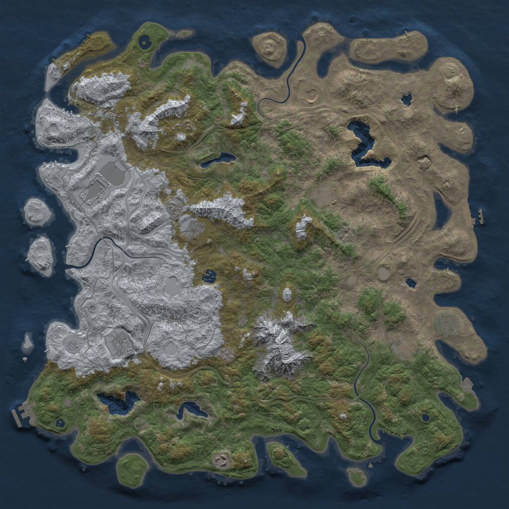 Rust Map: Procedural Map, Size: 5500, Seed: 1807256, 17 Monuments