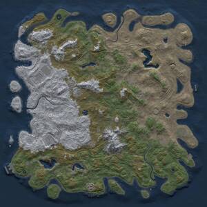 Thumbnail Rust Map: Procedural Map, Size: 5500, Seed: 1807256, 17 Monuments