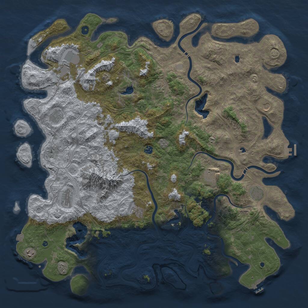 Rust Map: Procedural Map, Size: 5500, Seed: 1807256, 17 Monuments