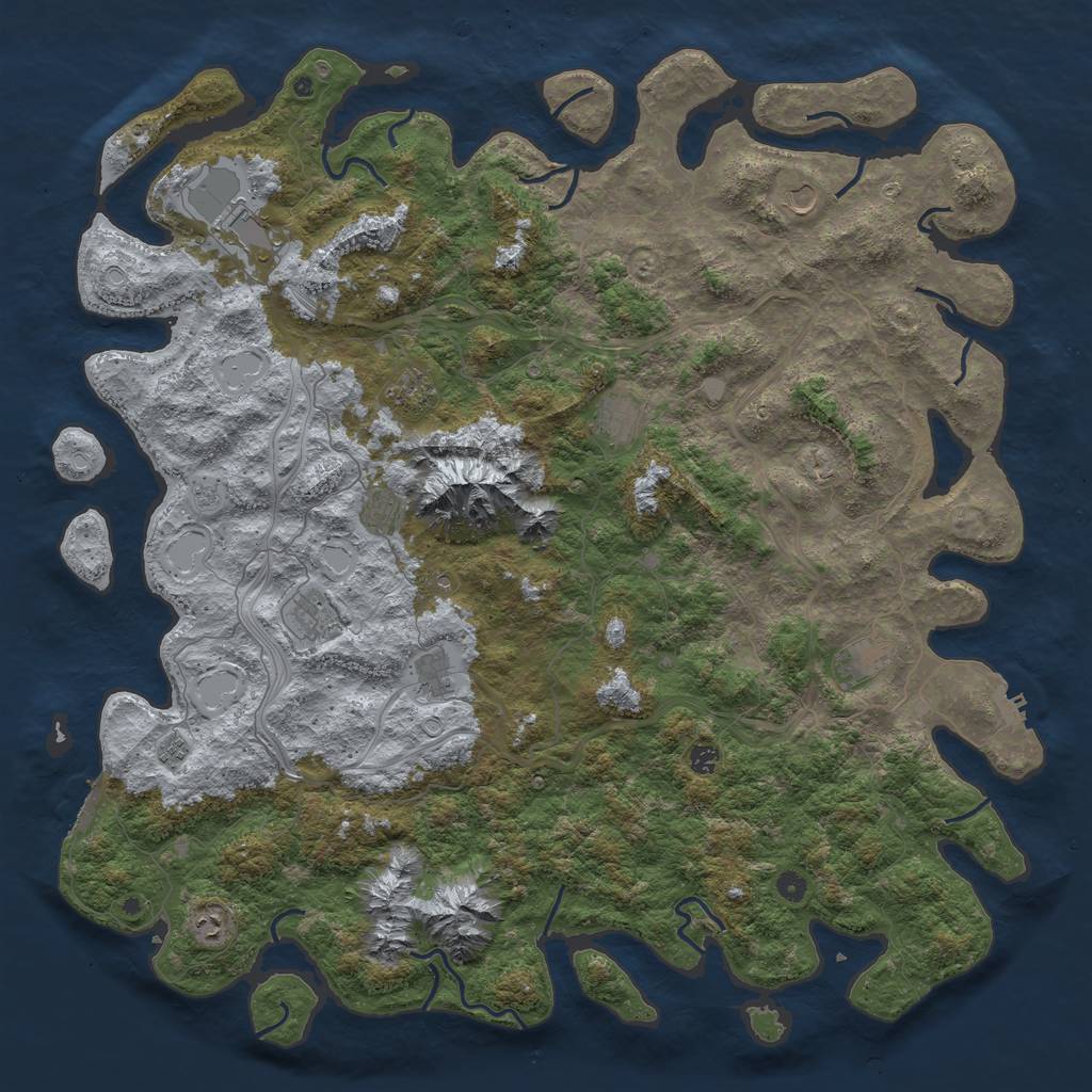 Rust Map: Procedural Map, Size: 5500, Seed: 1807256, 19 Monuments