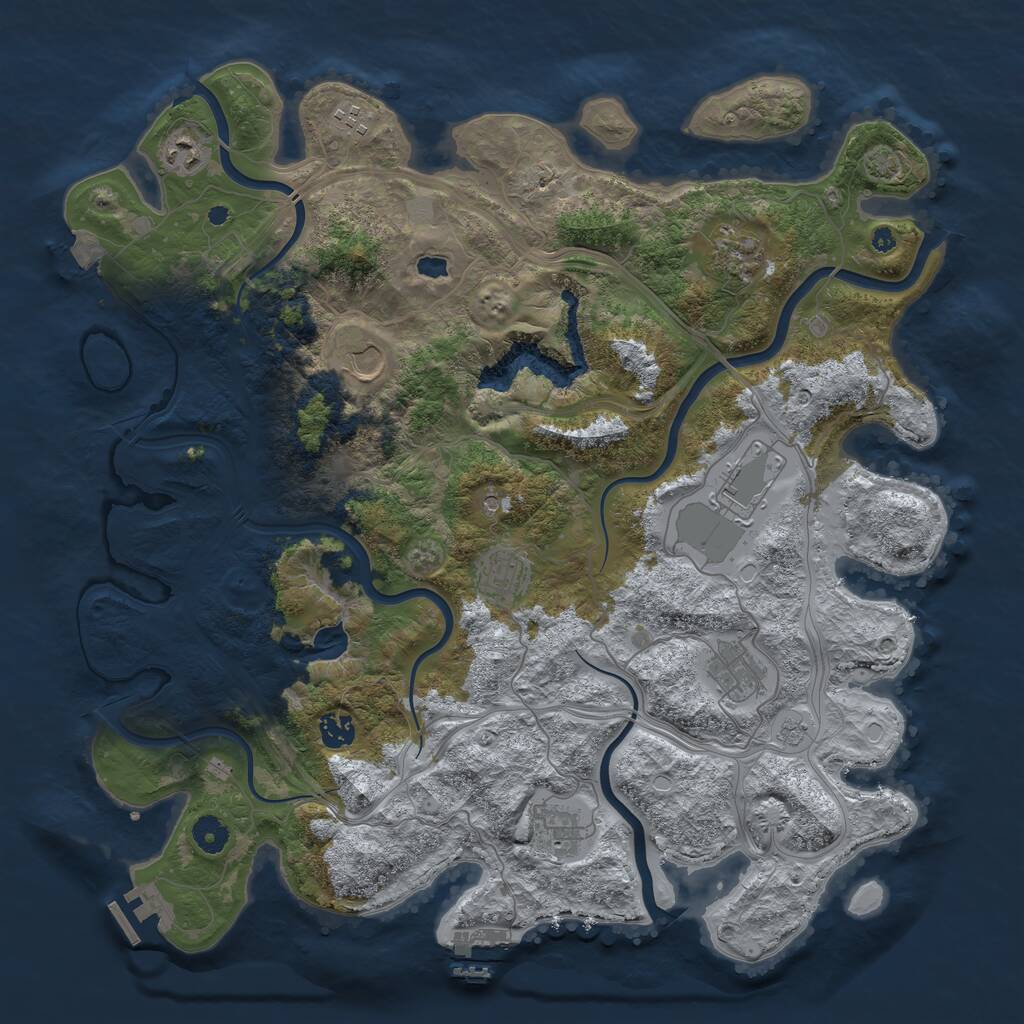 Rust Map: Procedural Map, Size: 4250, Seed: 159688809, 15 Monuments