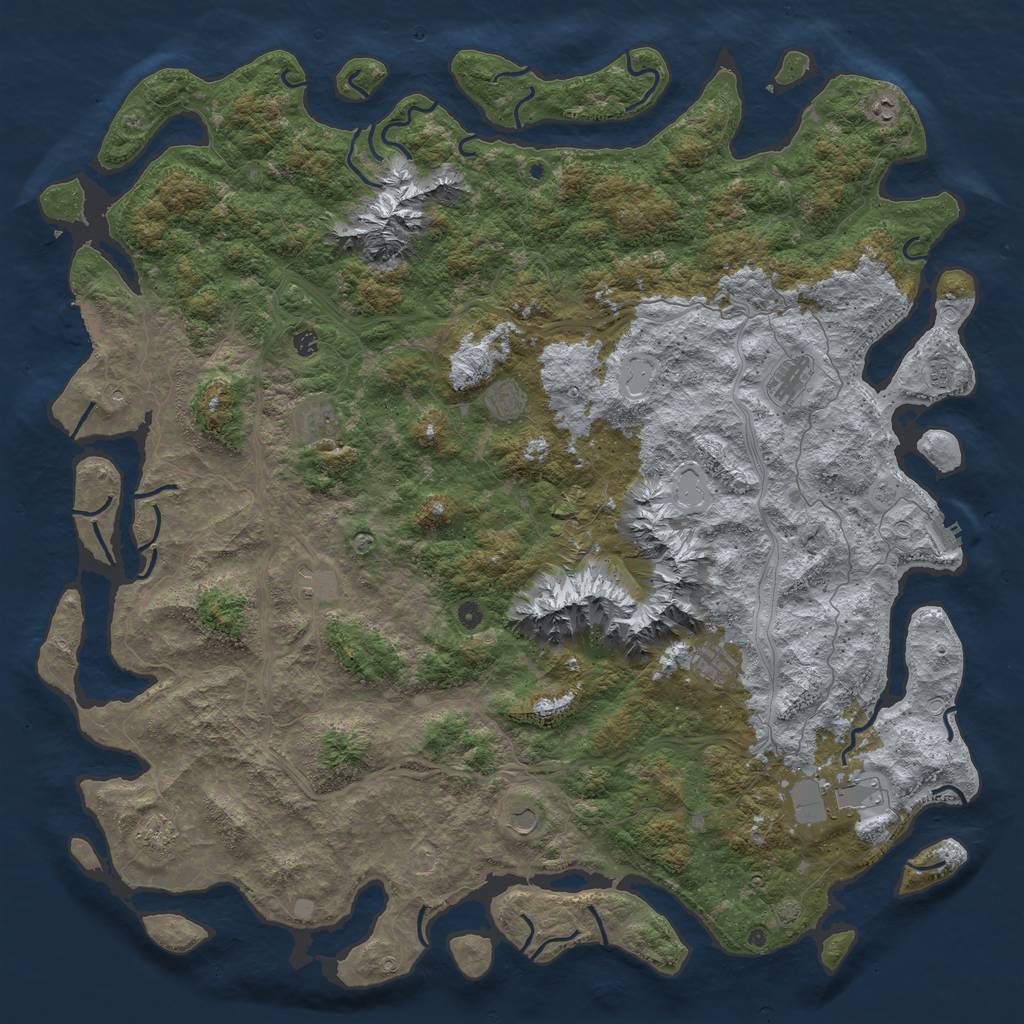 Rust Map: Procedural Map, Size: 6000, Seed: 1875046381, 19 Monuments