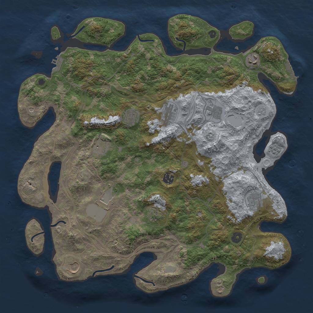 Rust Map: Procedural Map, Size: 4250, Seed: 508371840, 20 Monuments