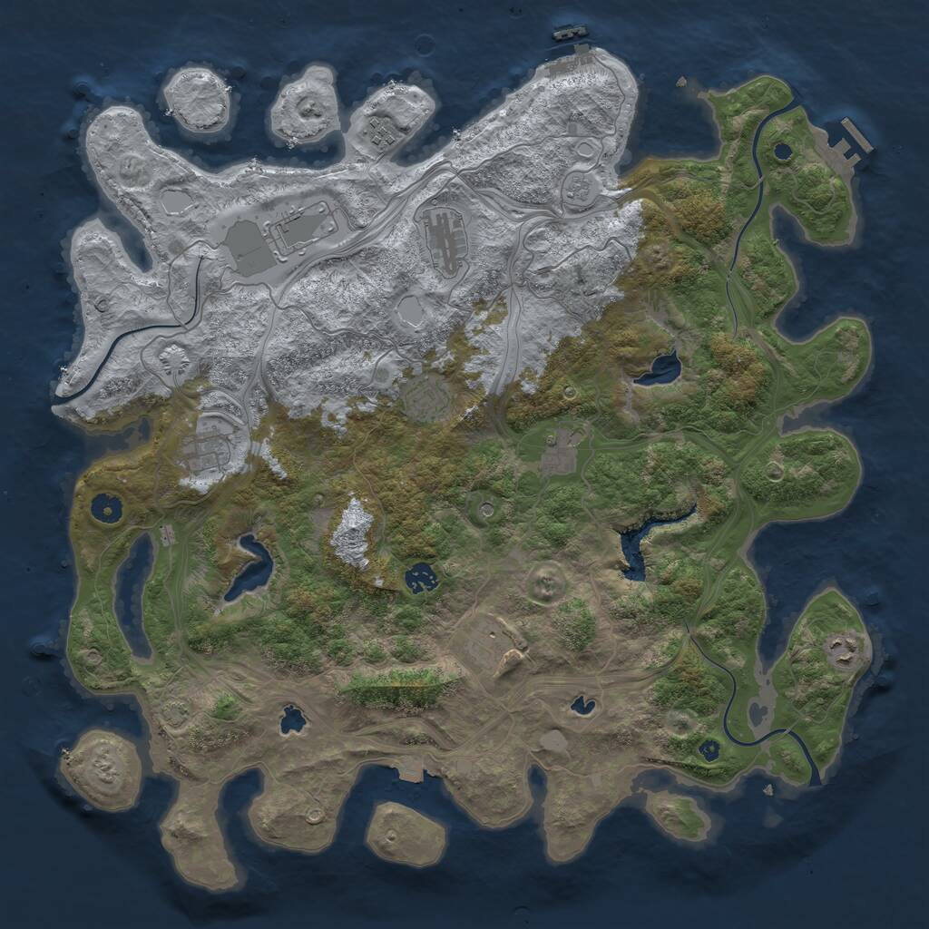 Rust Map: Procedural Map, Size: 4500, Seed: 2688715, 15 Monuments